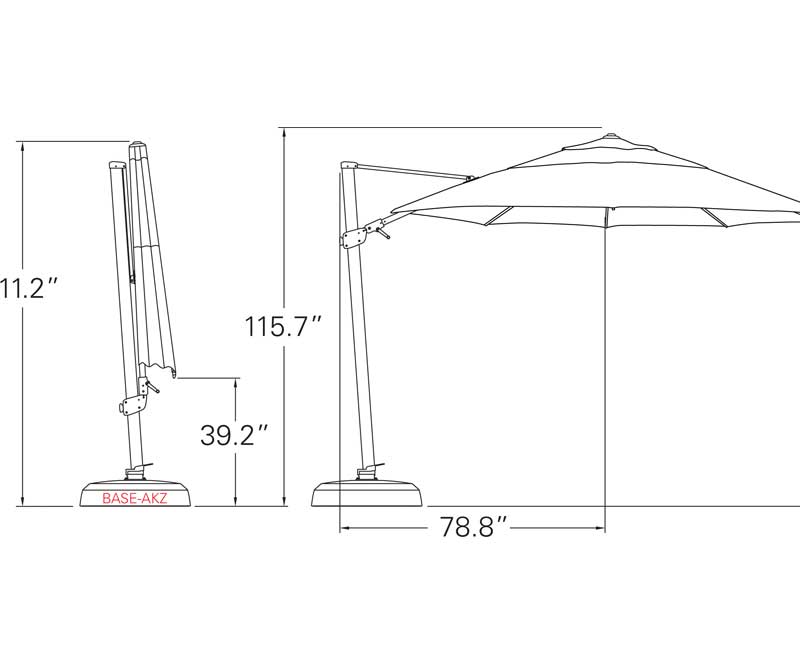 11.5' AG Series Cantilever Umbrella Black Frame Grade A by Treasure Garden - Image 4